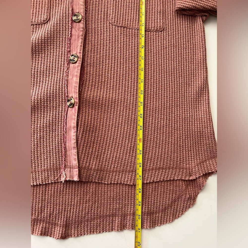 New In | Waffle Knit Hooded Button Down Top - Picture 8 of 8